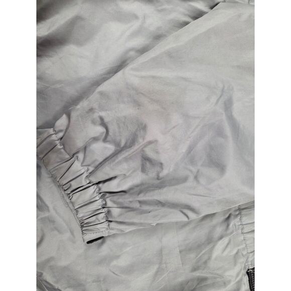 Mossi Windbreaker Rain Jacket Silver Gray Black XL Hooded Coat Racing Motorsport - Picture 7 of 8